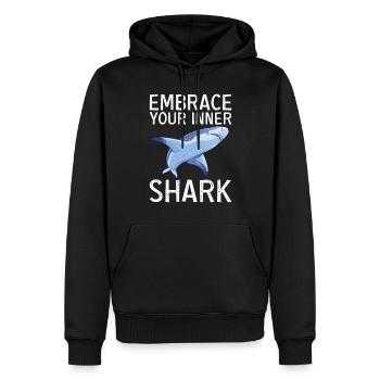 Cadeau de requin Amoureux des requins - Sweat à capuche Premium bio Homme - noir - Devant - Nico (187cm)