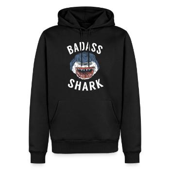 Cadeau de requin Amoureux des requins - Sweat à capuche Premium bio Homme - noir - Devant - Nico (187cm)