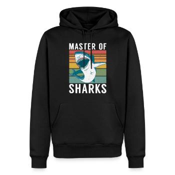Cadeau de requin Amoureux des requins - Sweat à capuche Premium bio Homme - noir - Devant - Nico (187cm)