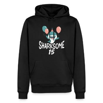 Cadeau de requin Amoureux des requins - Sweat à capuche Premium bio Homme - noir - Devant - Nico (187cm)