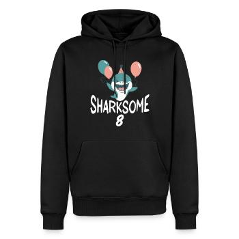Cadeau de requin Amoureux des requins - Sweat à capuche Premium bio Homme - noir - Devant - Nico (187cm)