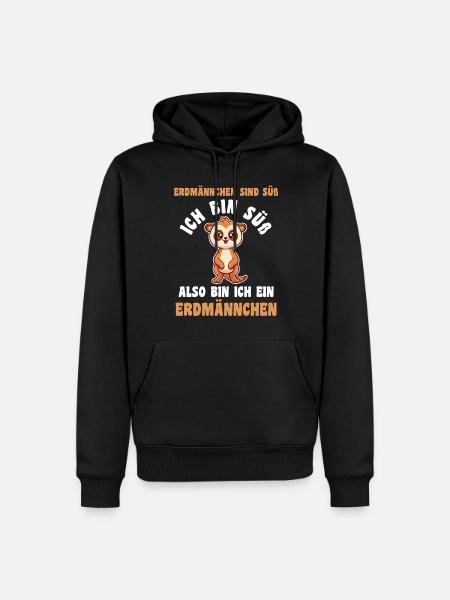 Erdmännchen - Männer Premium Bio Hoodie - Schwarz