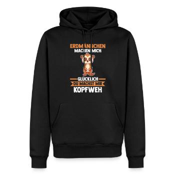 Erdmännchen - Männer Premium Bio Hoodie - Schwarz - Vorne - Nico (187cm)