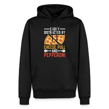 Pizzabäcker Peperoni Pizza - Männer Premium Bio Hoodie - Schwarz - Vorne - Nico (187cm)