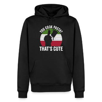 Pizza Italienischer Pizzabäcker - Men’s Premium Organic Hoodie - black - Front - Nico (187cm)