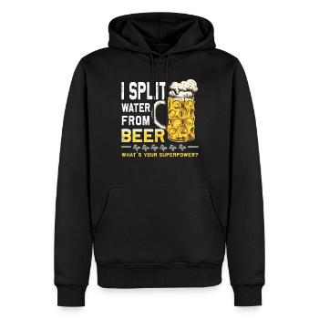 Lustiges Geteiltes Wasser Aus Bier - Männer Premium Bio Hoodie - Schwarz - Vorne - Nico (187cm)