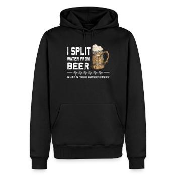 Lustiges Geteiltes Wasser Aus Bier - Männer Premium Bio Hoodie - Schwarz - Vorne - Nico (187cm)