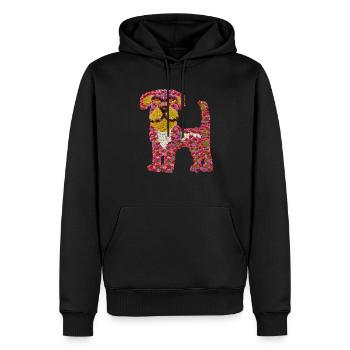 Beau chien de fleurs - Sweat à capuche Premium bio Homme - noir - Devant - Nico (187cm)