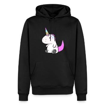 Licorne Dino - Sweat à capuche Premium bio Homme - noir - Devant - Nico (187cm)