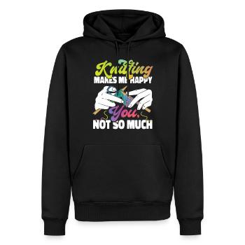 Knitting Knitter Knitting Makes Me - Männer Premium Bio Hoodie - Schwarz - Vorne - Nico (187cm)
