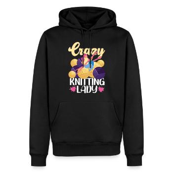 Tricoter Tricoter Fille folle - Sweat à capuche Premium bio Homme - noir - Devant - Nico (187cm)