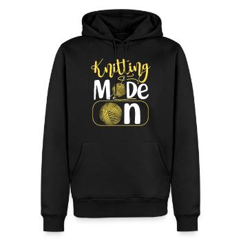 Knitting Knitter Knitting Mode On - Männer Premium Bio Hoodie - Schwarz - Vorne - Nico (187cm)