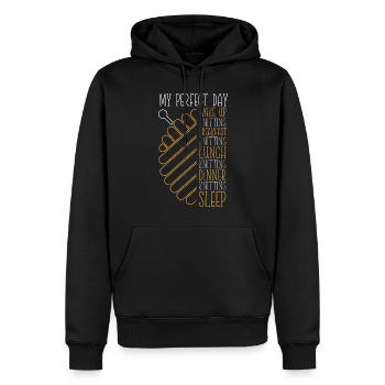 Knitting Knitter My Perfect Day - Männer Premium Bio Hoodie - Schwarz - Vorne - Nico (187cm)