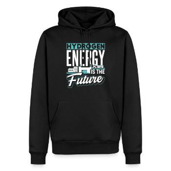 Energy from hydrogen is the future Hydrogen - Men’s Premium Organic Hoodie - black - Front - Nico (187cm)