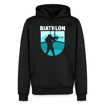 Biathlon Biathlon Biathlète Sport Biathlète - Sweat à capuche Premium bio Homme - noir - Devant - Nico (187cm)