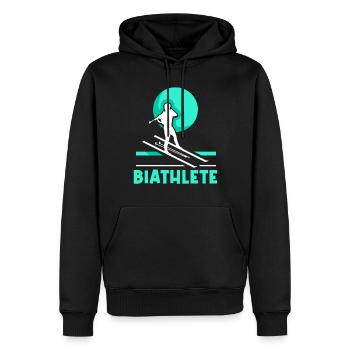 Biathlète Biathlète Biathlon Sport Biathlons - Sweat à capuche Premium bio Homme - noir - Devant - Nico (187cm)