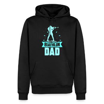 Biathlon Papa Biathlète Biathlète Biathlons Sport - Sweat à capuche Premium bio Homme - noir - Devant - Nico (187cm)