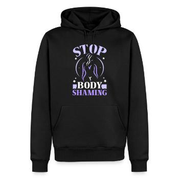 Schluss Mit Body Shaming Ärgern Bodyshaming - Männer Premium Bio Hoodie - Schwarz - Vorne - Nico (187cm)