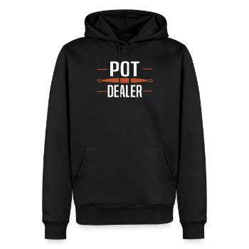 Poterie Argile Cours de poterie Poterie Getöpfert - Sweat à capuche Premium bio Homme - noir - Devant - Nico (187cm)