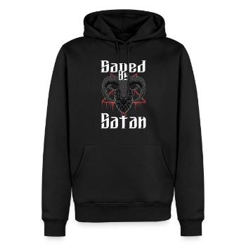 Satan Belzébuth Diable Gothique Pentagramme Mystique - Sweat à capuche Premium bio Homme - noir - Devant - Nico (187cm)