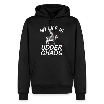 Kuh Geschenk Kuhliebhaber Bauern Geschenk - Männer Premium Bio Hoodie - Schwarz - Vorne - Nico (187cm)