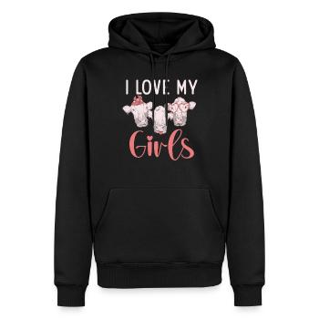 Kuh Geschenk Kuhliebhaber Bauern Geschenk - Männer Premium Bio Hoodie - Schwarz - Vorne - Nico (187cm)