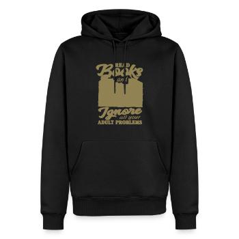 Lies Bücher und Ignoriere all deine Erwachsenen - Männer Premium Bio Hoodie - Schwarz - Vorne - Nico (187cm)
