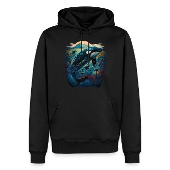 Bunter Schwertwal Wale beobachten Orca Wal - Männer Premium Bio Hoodie - Schwarz - Vorne - Nico (187cm)