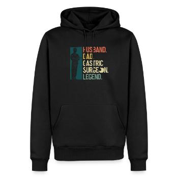 Magenchirurg Papa Bariatirc Chirurgie - Männer Premium Bio Hoodie - Schwarz - Vorne - Nico (187cm)