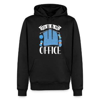 Tricoter Tricoter Je serai dans mon - Sweat à capuche Premium bio Homme - noir - Devant - Nico (187cm)