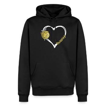 Knitting Knitter Heart Knitting - Männer Premium Bio Hoodie - Schwarz - Vorne - Nico (187cm)
