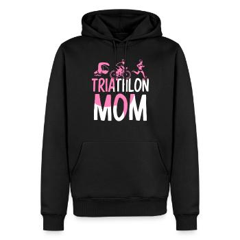 Triathlon Mama Triathletin Triathlons Triathlet - Männer Premium Bio Hoodie - Schwarz - Vorne - Nico (187cm)