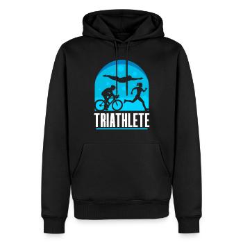 Triathlète Triathlons Triathlon Sport Triathlète - Sweat à capuche Premium bio Homme - noir - Devant - Nico (187cm)