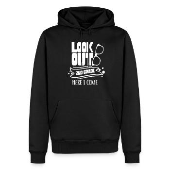 Attention second grade I come second grader - Men’s Premium Organic Hoodie - black - Front - Nico (187cm)