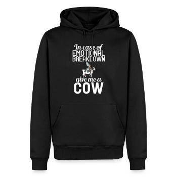 Cow Gift Cow Lover Farmer Gift - Sweat à capuche Premium bio Homme - noir - Devant - Nico (187cm)