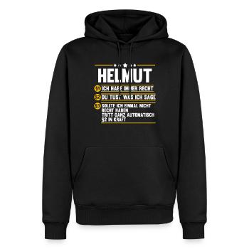 Helmut - Männer Premium Bio Hoodie - Schwarz - Vorne - Nico (187cm)