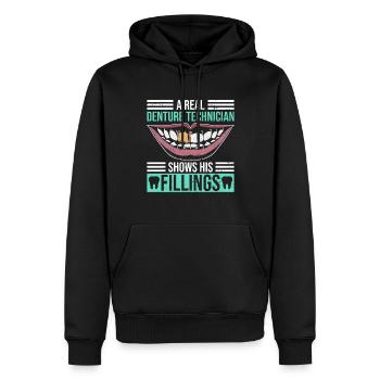 Zahntechniker Kieferorthopädie - Sweat à capuche Premium bio Homme - noir - Devant - Nico (187cm)