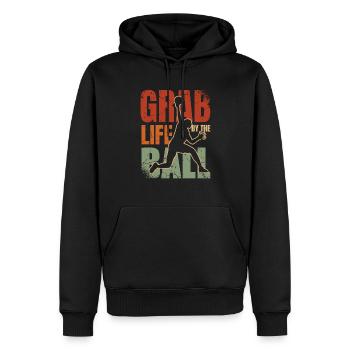 Schnappen Sie Sich Das Leben Am Ball Dodgeballer - Männer Premium Bio Hoodie - Schwarz - Vorne - Nico (187cm)