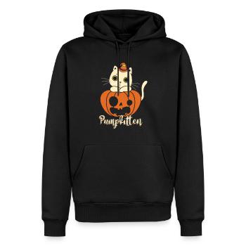Pumpkitten Citrouille Trick or Treat Cat - Sweat à capuche Premium bio Homme - noir - Devant - Nico (187cm)