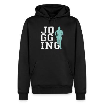Joggen - Männer Premium Bio Hoodie - Schwarz - Vorne - Nico (187cm)