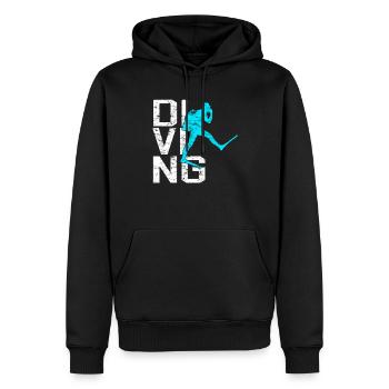 Plonger - Sweat à capuche Premium bio Homme - noir - Devant - Nico (187cm)
