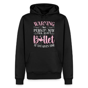 Ballet Danseuse Danse Ballerine - Sweat à capuche Premium bio Homme - noir - Devant - Nico (187cm)