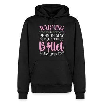Ballet Danseuse Danse Ballerine - Sweat à capuche Premium bio Homme - noir - Devant - Nico (187cm)