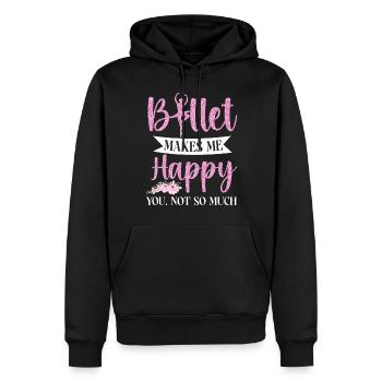 Ballet Danseuse Danse Ballerine - Sweat à capuche Premium bio Homme - noir - Devant - Nico (187cm)