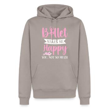 Ballet Danseuse Danse Ballerine - Sweat à capuche Premium bio Homme - taupe - Devant - Nico (187cm)