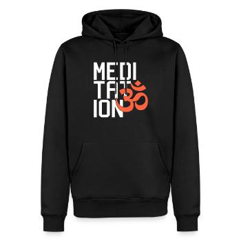 Méditation - Sweat à capuche Premium bio Homme - noir - Devant - Nico (187cm)
