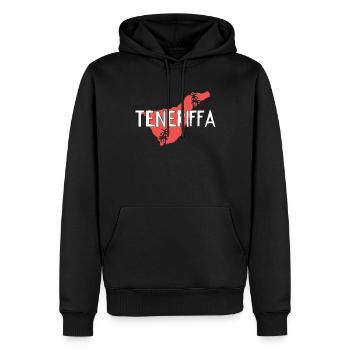 Tenerife - Herre Premium økologisk hoodie - sort - Foran - Nico (187cm)