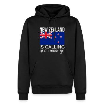 Dicton néo-zélandais - Sweat à capuche Premium bio Homme - noir - Devant - Nico (187cm)