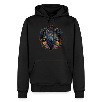 Wölfe Silhouette Naturschutz Tierschutz Wolf - Männer Premium Bio Hoodie - Schwarz - Vorne - Nico (187cm)