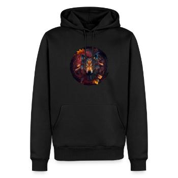 Wölfe Silhouette Naturschutz Tierschutz Wolf - Männer Premium Bio Hoodie - Schwarz - Vorne - Nico (187cm)
